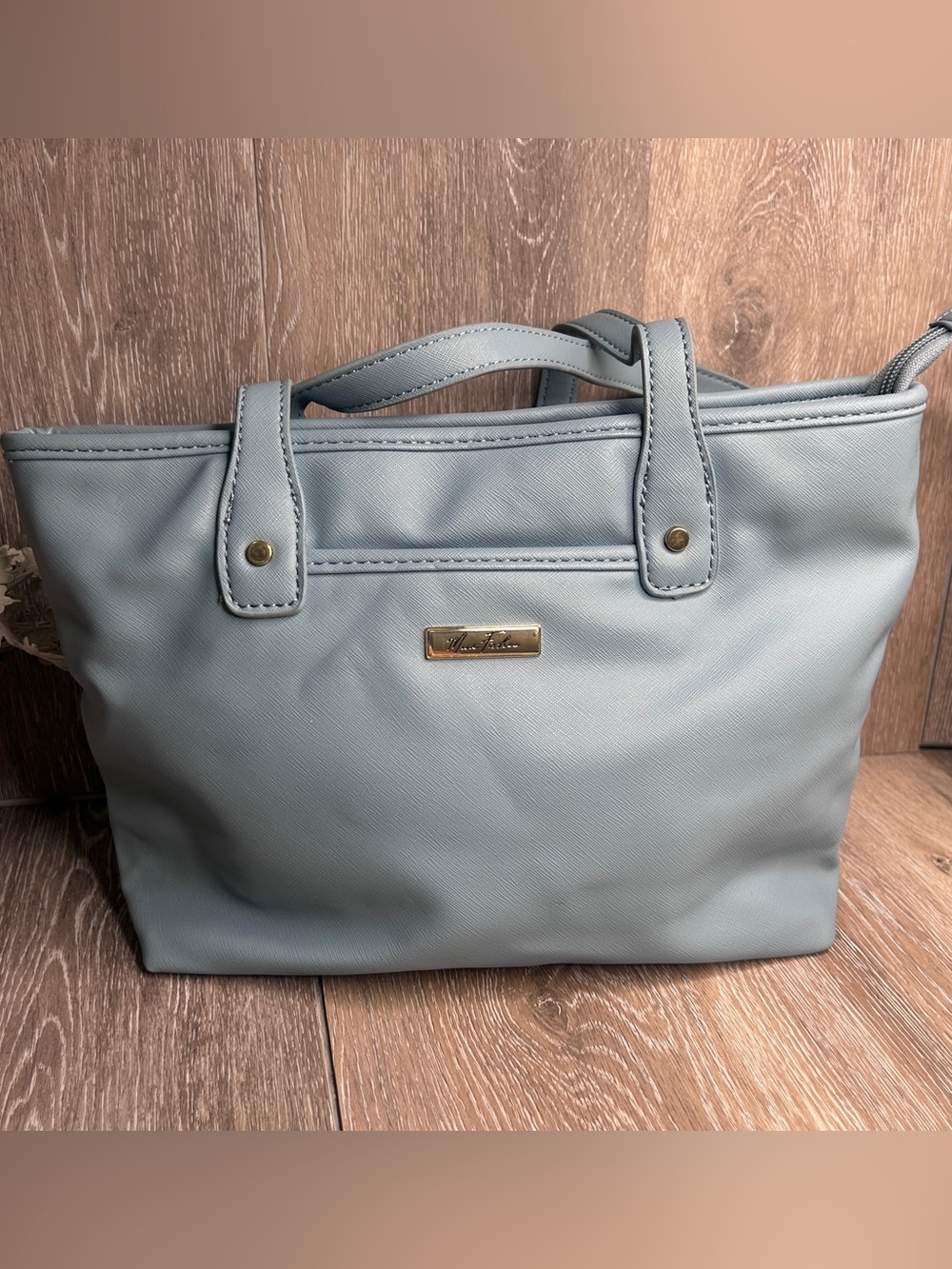 Marc Fisher Light Blue Structured Tote Bag – Gold Hardware - Everyday Work Purse